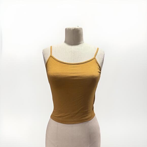 Wild Fable Crop Tank Top in Dark Gold Cami Tank 90s Crop Spaghetti Strap Size S - Picture 4 of 8